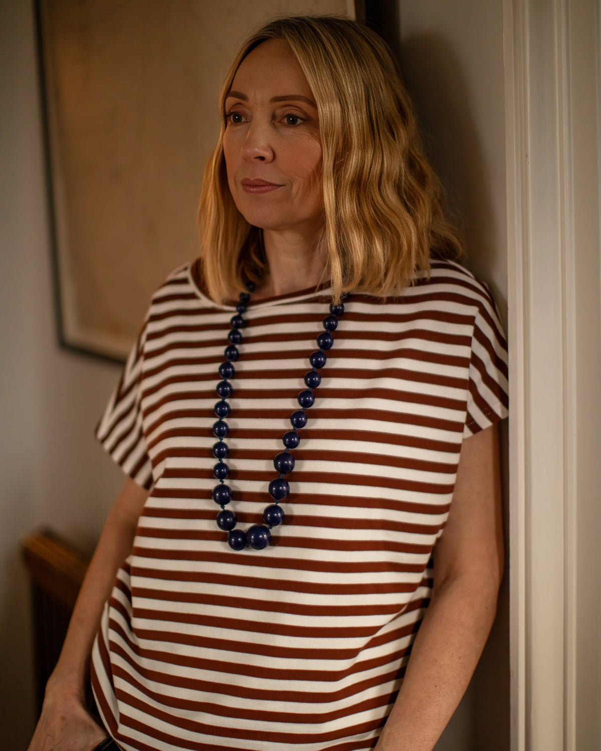 Wei Stripe Top | Tobacco/Ecru