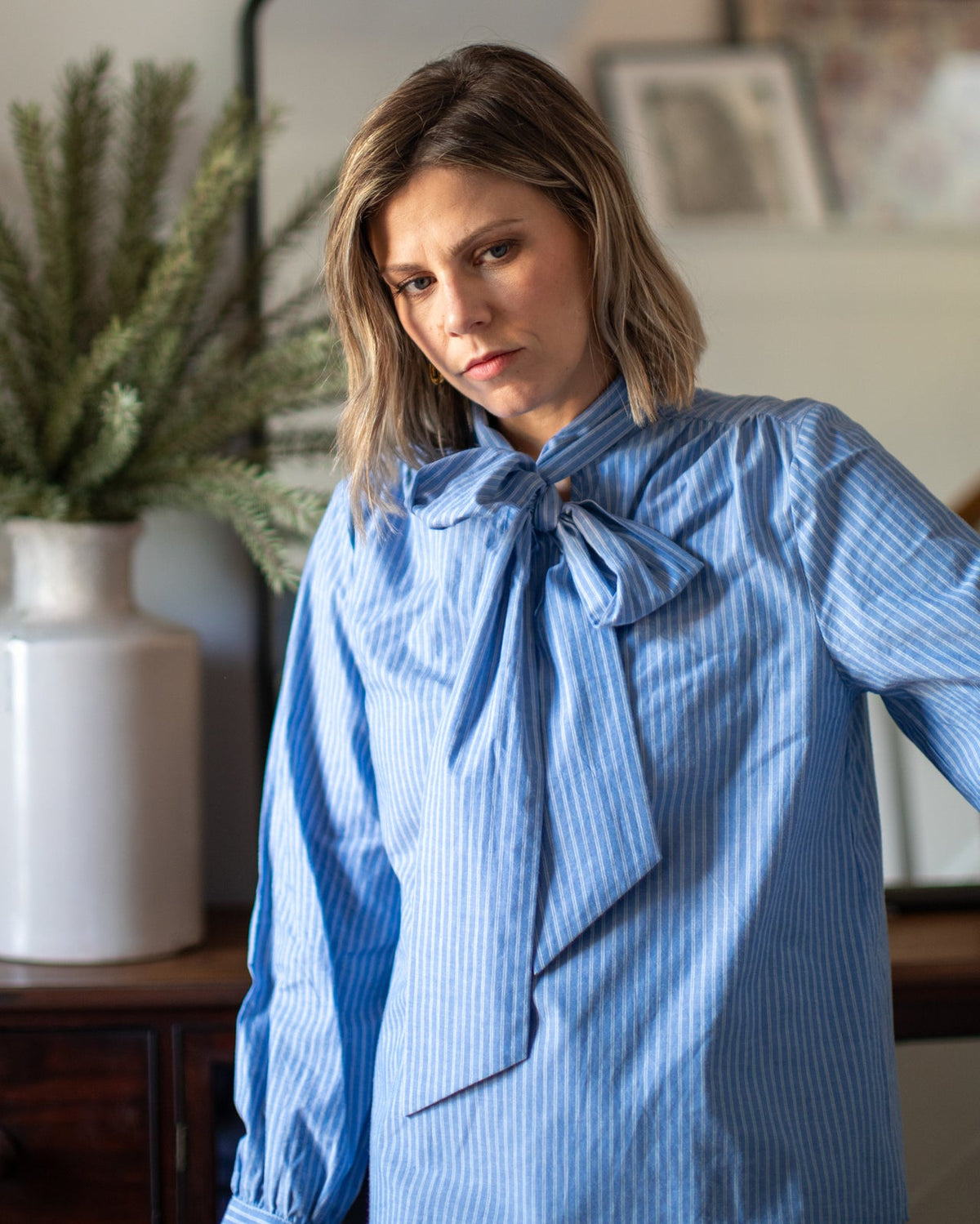 Michelle Shirt | Blue Stripe