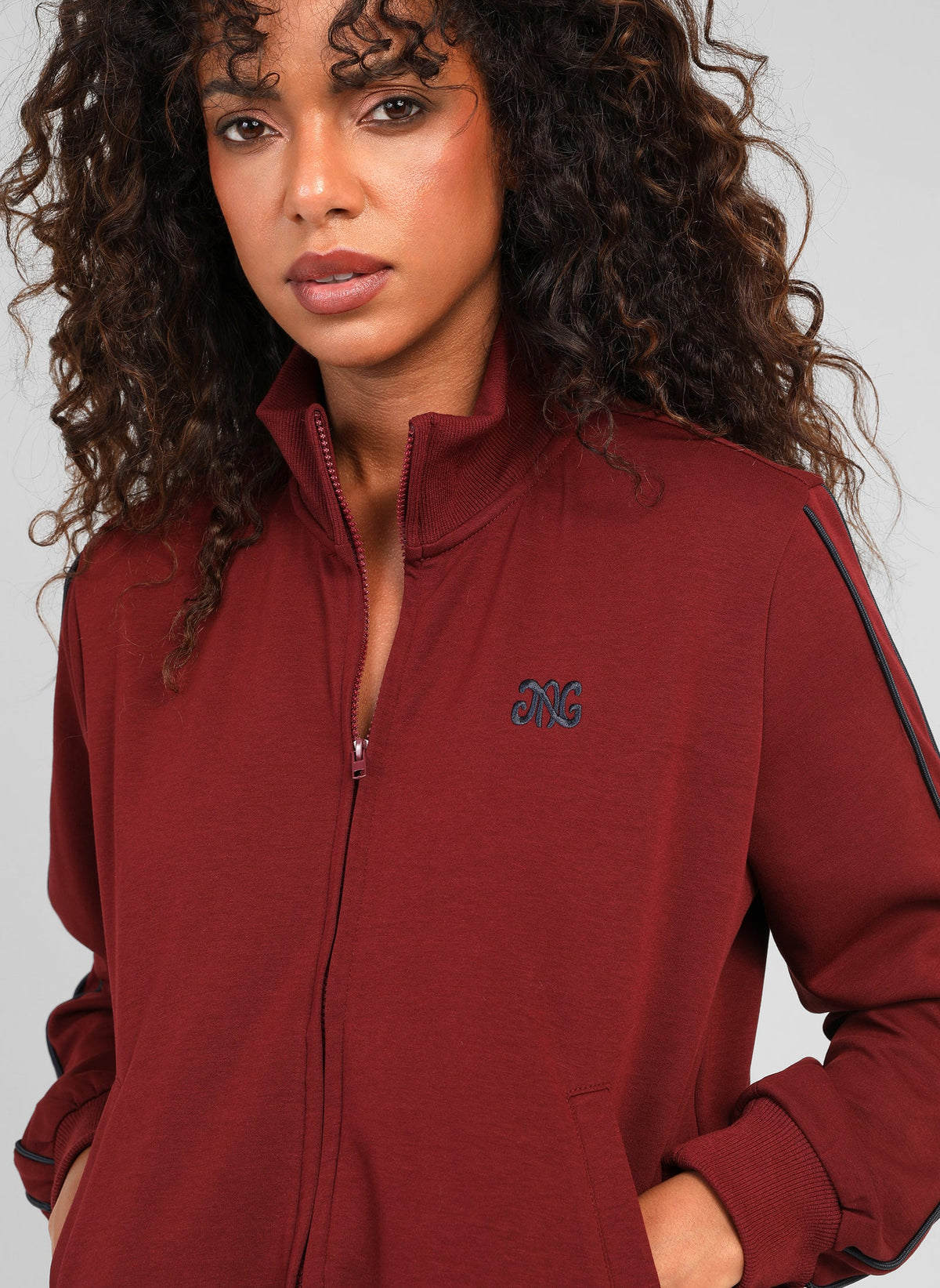 Habyva Tracksuit Jacket | Burgundy
