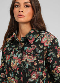 Halino Jacket | Black Floral