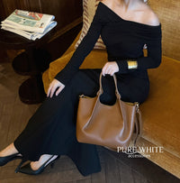 Leather Fold Tote Bag