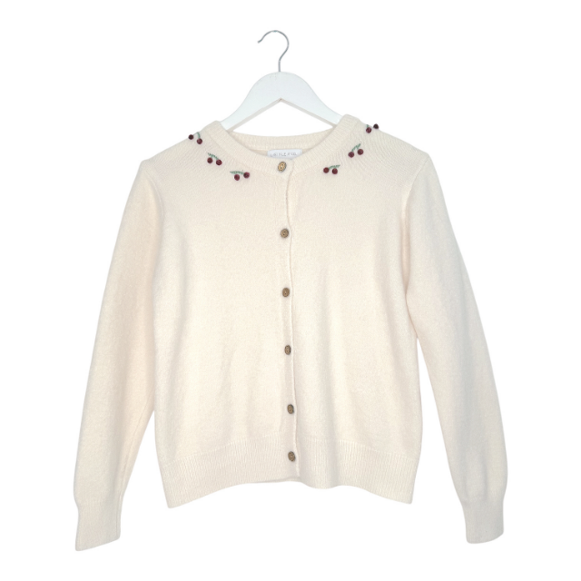 Cherry Detail Cardigan | Cream