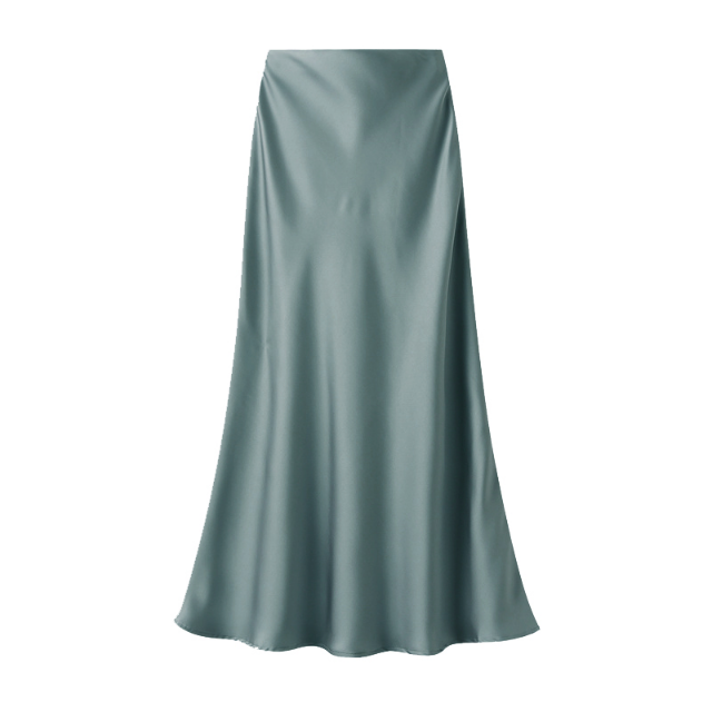 Satin Slip Skirt | Duck Egg