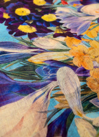 Spring Flora Linen and Cotton Scarf