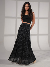 Elsie Black Spot Maxi Skirt