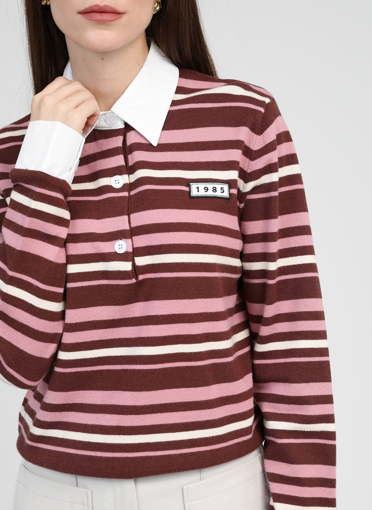 Nono Striped Collar Jumper | Marron