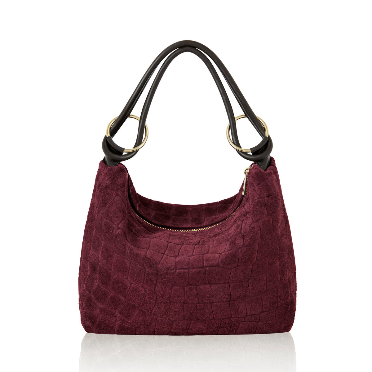 Leather Suede Stone effect Tote Bag