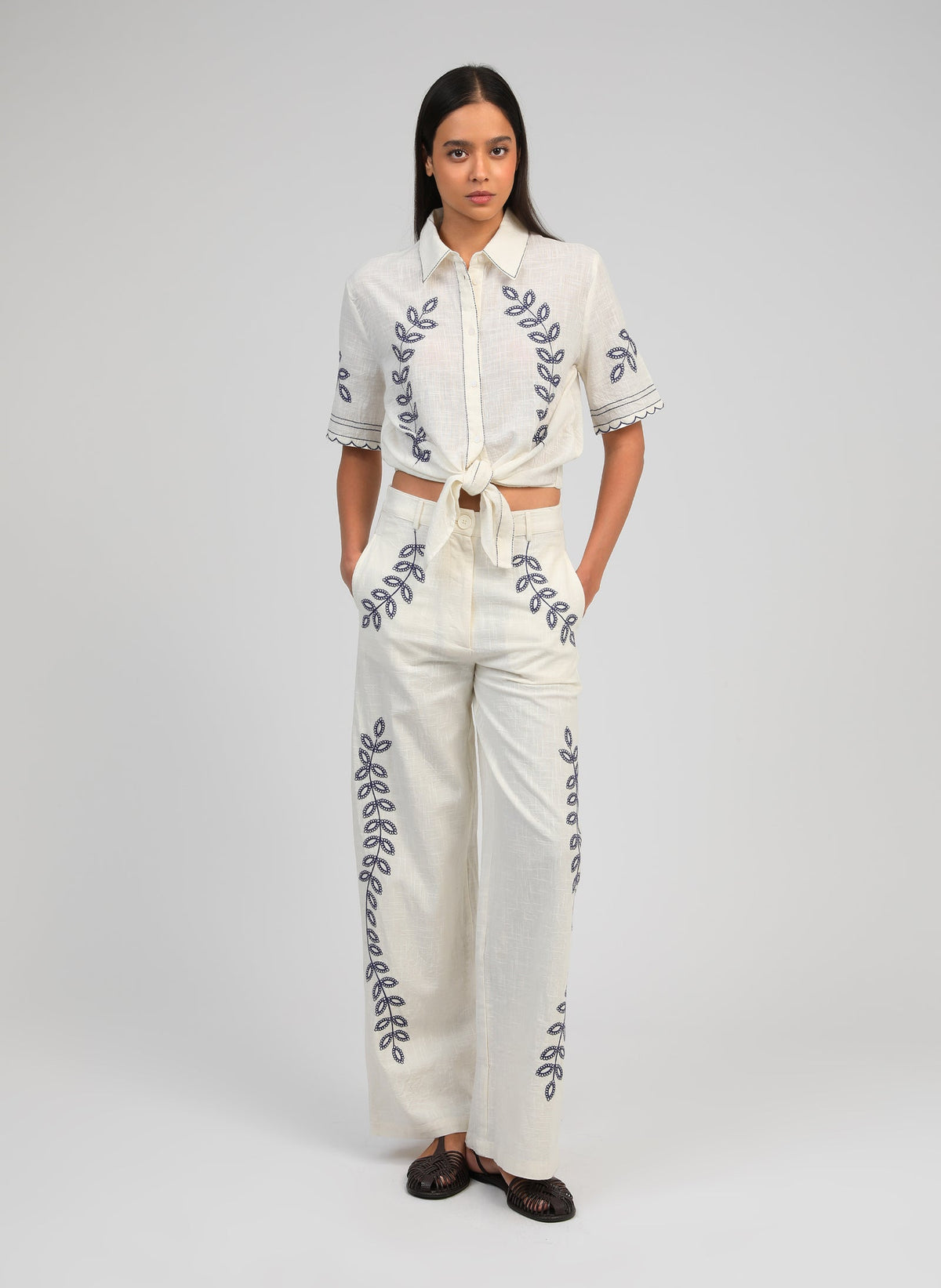 Rossalie Cotton Trousers | Ecru
