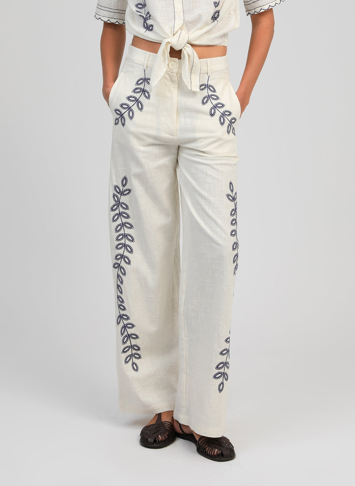 Rossalie Cotton Trousers | Ecru