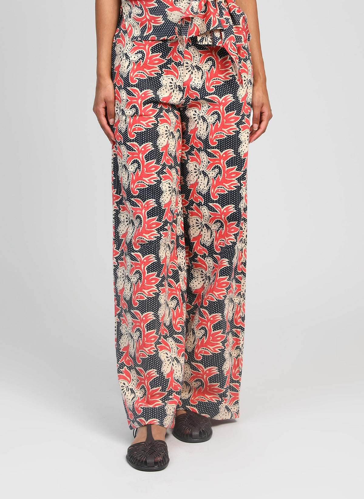 Rossini Print Trouser | Blue & Coral