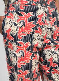 Rossini Print Trouser | Blue & Coral