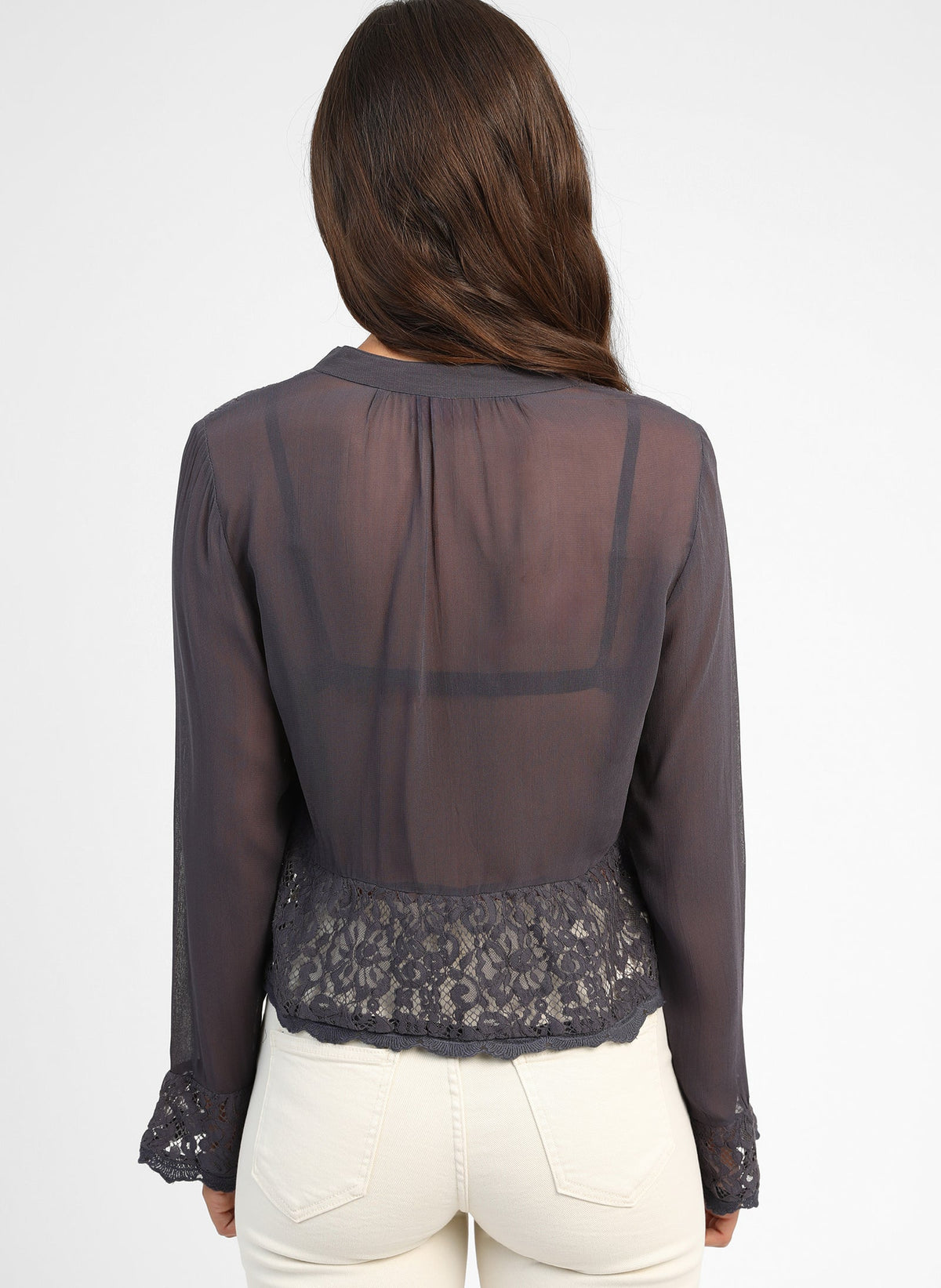 Salama Lace Shirt | Navy