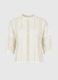 Samilou Lace Detail Blouse | Ecru