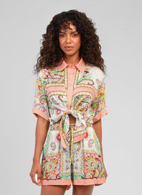 Silvana Satin Shirt | Rose