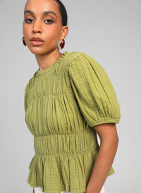Sizaya Ruched Blouse | Sage Green