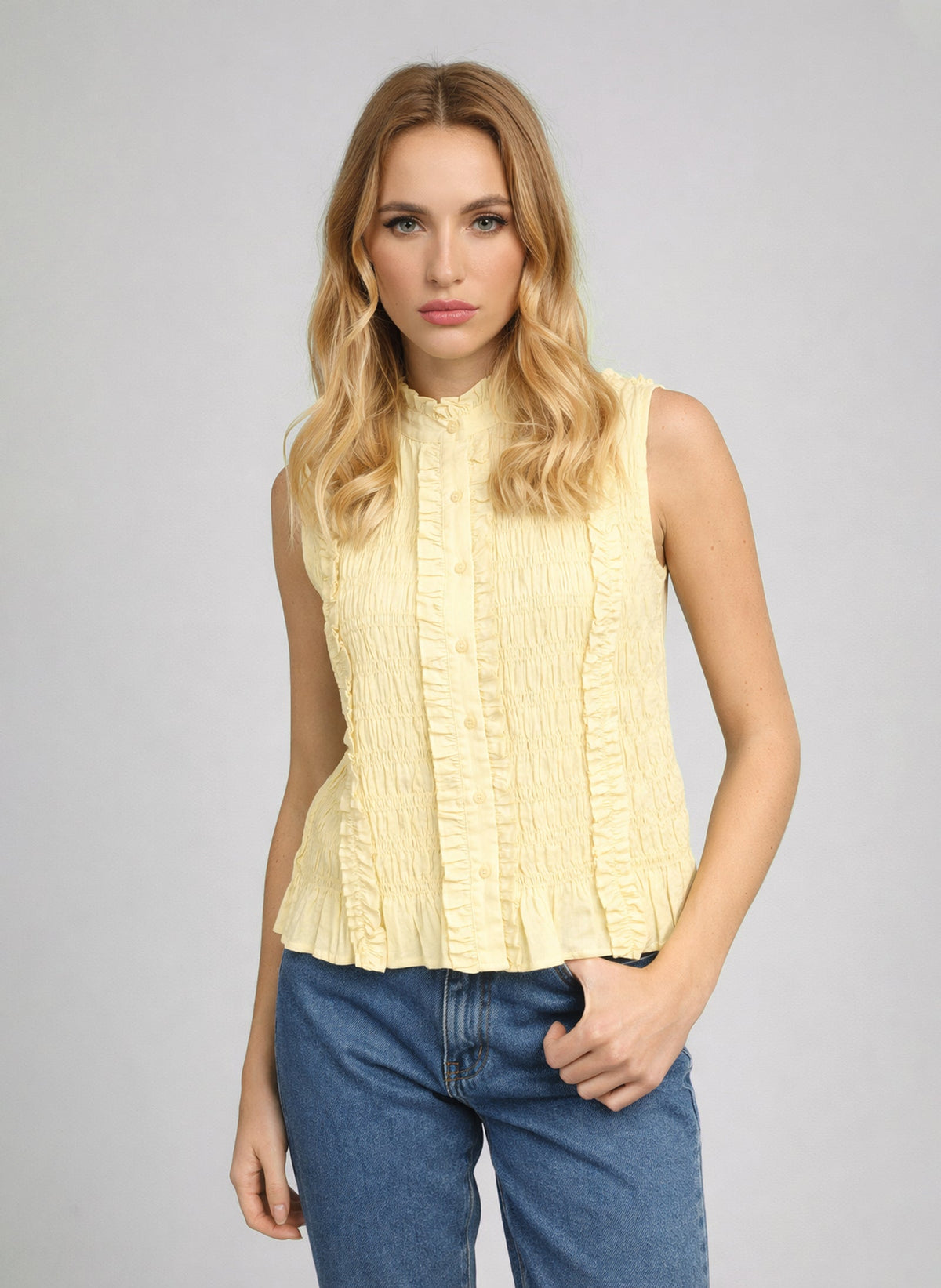 Sloane Sleeveless Shirt | Yellow