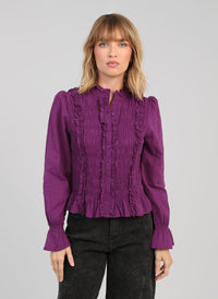 Slonay Ruffle Blouse | Violet