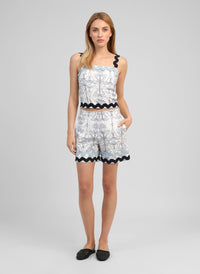 Riliane Printed Shorts | Ecru