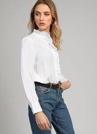 Stefilou Ruffle Blouse | White