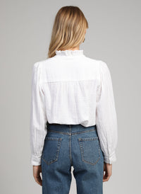Stefilou Ruffle Blouse | White