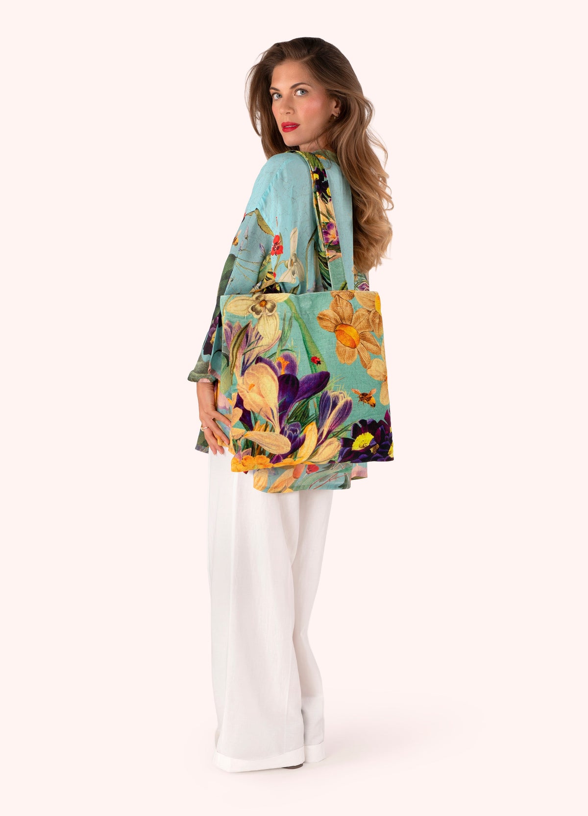 Spring Flora Velvet Tote Bag