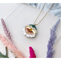 Isobel Floral Pendant Necklace in Caramel