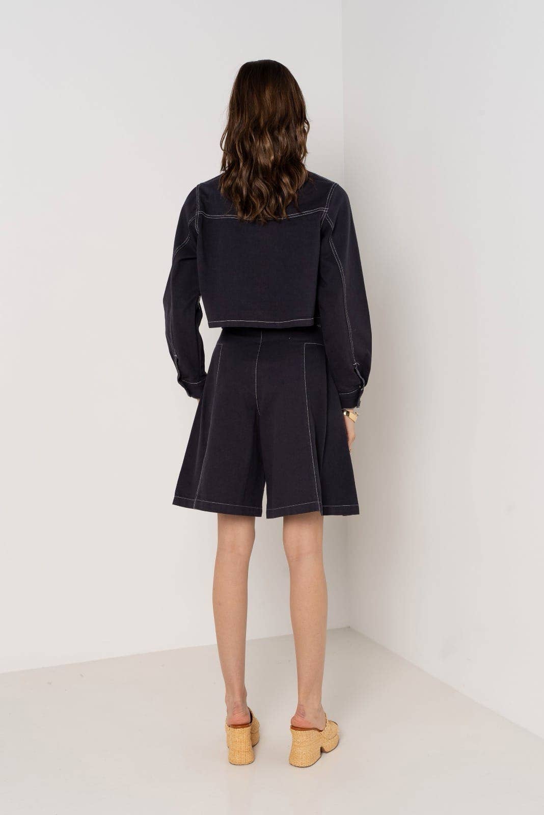 Ivan Autumn Wide Cut Shorts | Navy