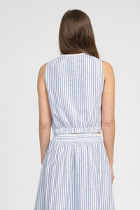 Salyta Cropped Sleeve Shirt | Blue