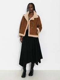 Vintage Lyocell Blend Asymmetric A-Line Midi Skirt