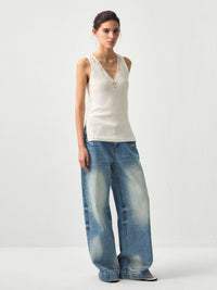 CUBIC Paperfeel V-Neck Tank Top