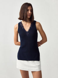 CUBIC Paperfeel V-Neck Tank Top