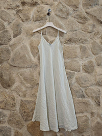 Linen Bias Cut Strappy Dress