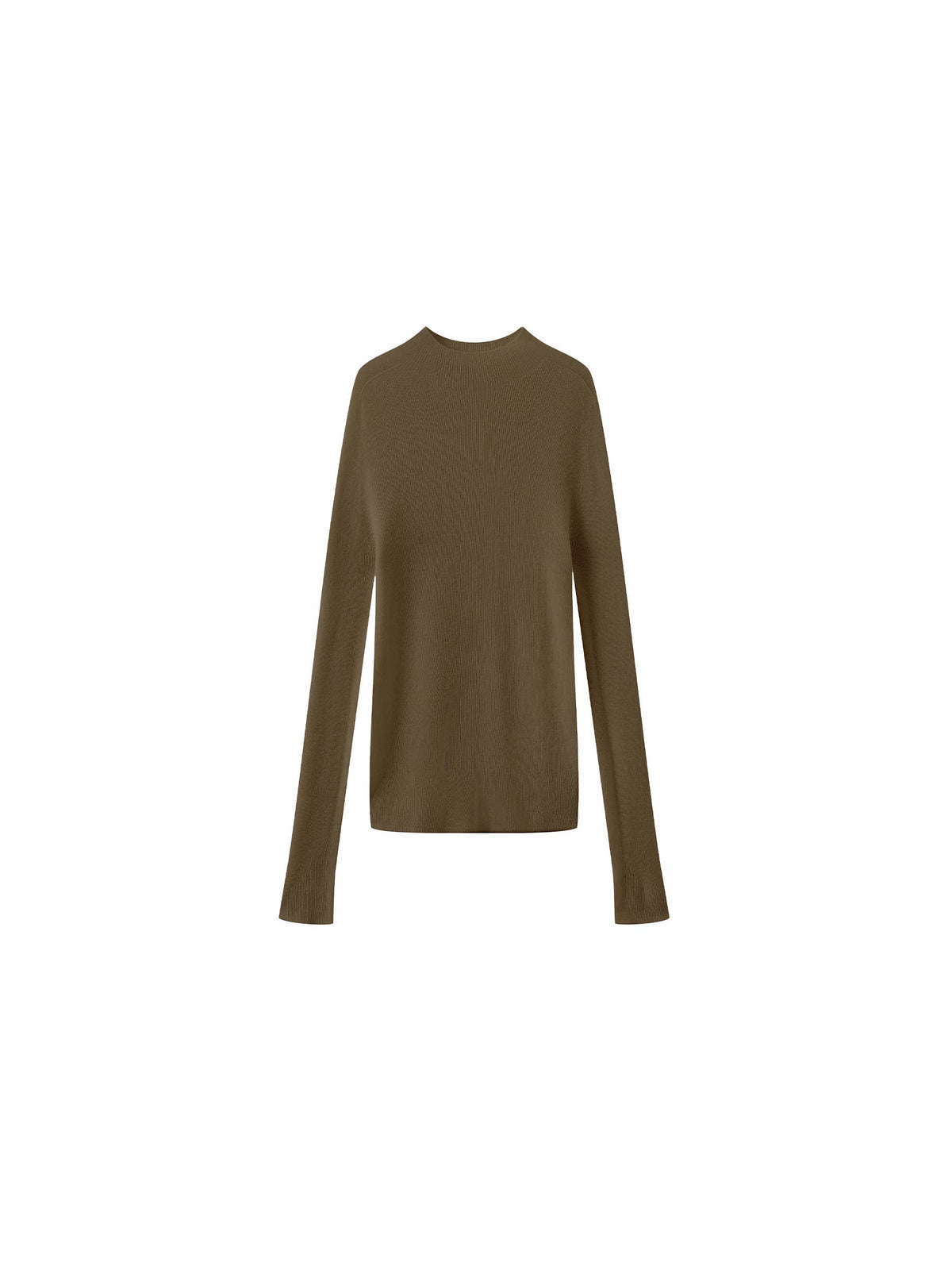 Merino Wool Turtleneck Knitwear Jumper | Khaki