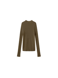 Merino Wool Turtleneck Knitwear Jumper | Khaki