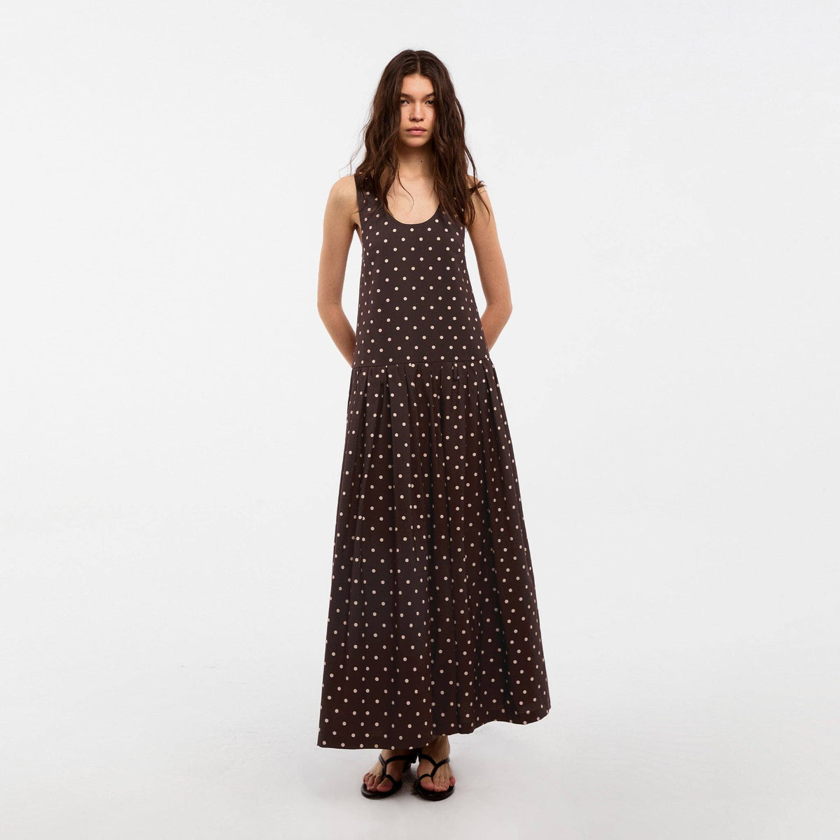 CUBIC Lyocell Solid Color Long Dress