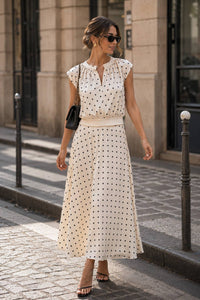 Valentine Dot Skirt | Ecru