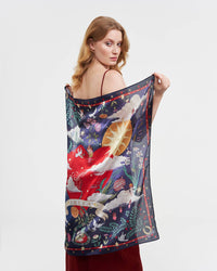 Navy Freya Narrative Square Scarf