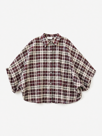 Checkered Crop Oversized Shirt | Chocolate