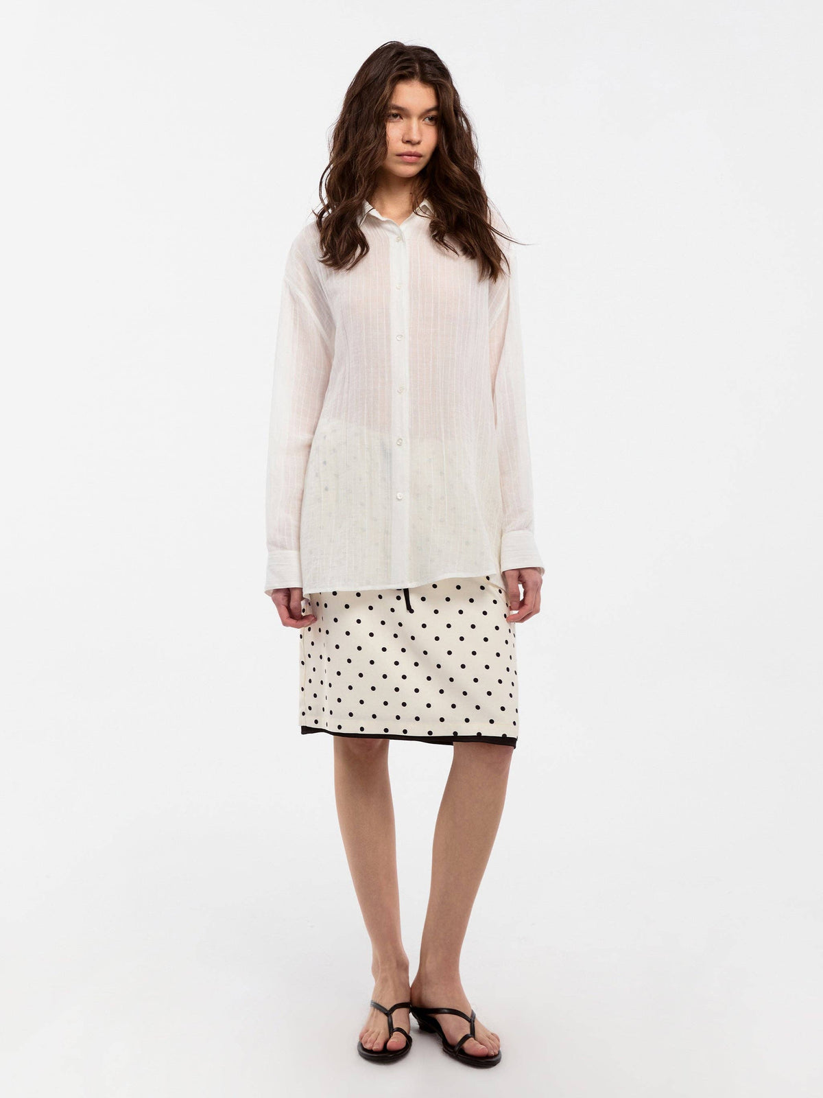 CUBIC Ramie Lightweight Long-Sleeved Shirt | White