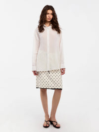 CUBIC Ramie Lightweight Long-Sleeved Shirt | White