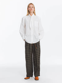 Vintage Tie Loose Striped Shirt | White