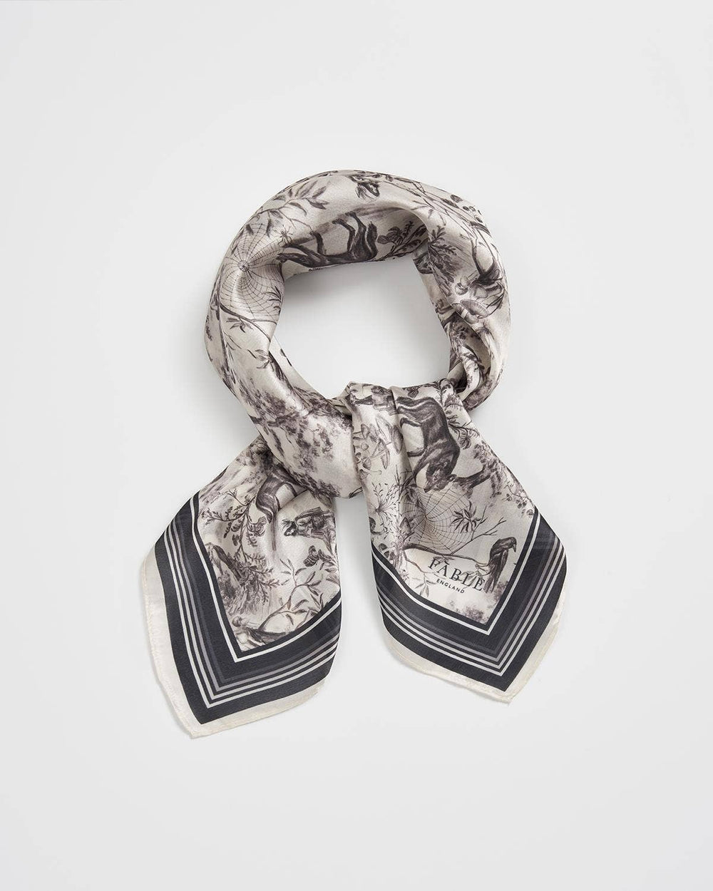 Wolf Garden Toile Black Square Scarf