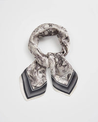 Wolf Garden Toile Black Square Scarf