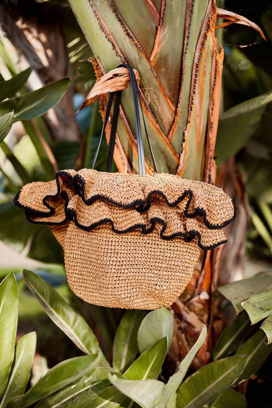 Mia Ruffle Bag in Tan