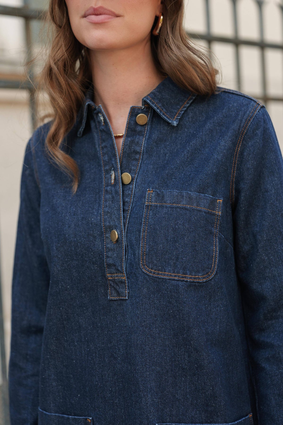 Rebecca Denim Pocket Front Dress