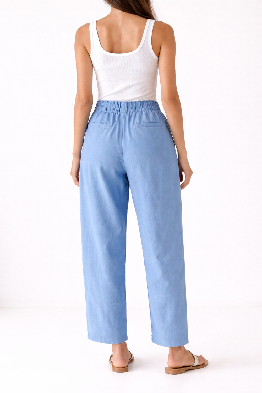 Cotton Drawstring Trouser | Blue