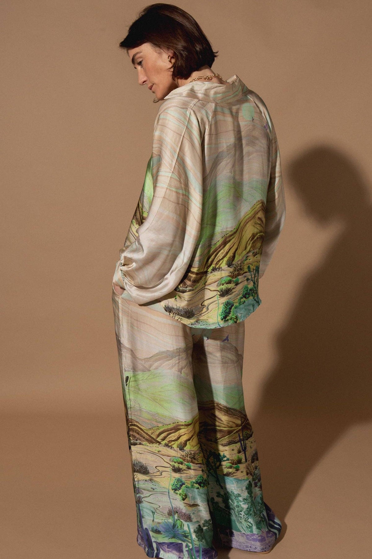 Cactus Print Silk Set