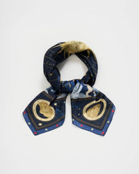Zodiac Medium Square Scarf in Navy