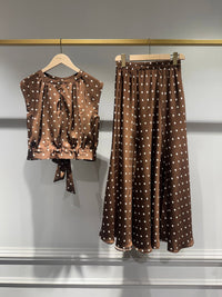 Satin Polka Dot Top | Chocolate