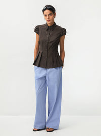 Lyocell Blend Peplum Blouse